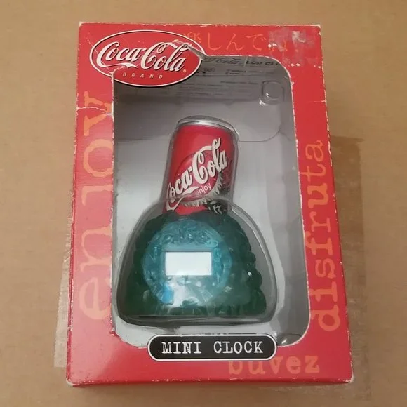 vintage Coca Cola mini clock, soda in ice - Picture 1 of 3